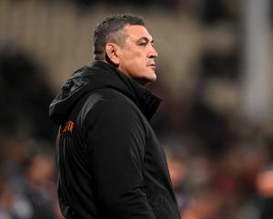 Chiefs head coach Clayton McMillan looks on during the Super Rugby Pacific final at Apollo...
