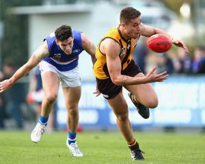 New Zealander Shem Tatupu gathers the ball for the Fox Hill Hawks during a VFL Qualifying Final...