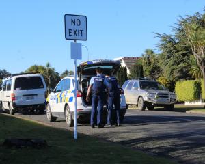 Armed police near St Patrick's School in Invercargill. Photo: Toni McDonald 
