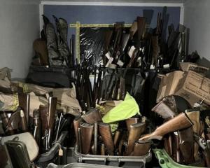 Police  seized nearly 500 firearms from a property in Gore on Friday. PHOTO: SUPPLIED