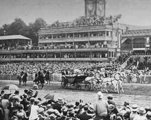 King George V and Queen Mary are driven along the course at Royal Ascot on June 17, 1925. — Otago...