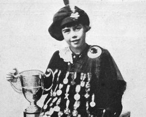 Norma Douglas, of Oamaru, winner of sword dance, Irish jig and Austin memorial cup at the Dunedin...