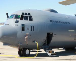 The C-130J Hercules, along with government personnel, will leave Auckland on Monday. Photo: RNZ 