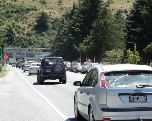 Heavy traffic on Kawarau Rd, State Highway 6, between Queenstown Airport and the Frankton...