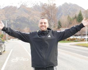 Michael Heyes, of Queenstown, pictured after completing his 30th marathon in 30 days. PHOTO:...