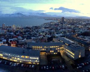 Panorama of Reykjavik taken from the church in sunrise. PHOTO: WIKIPEDIA
