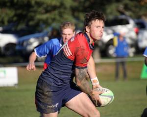 Rhys Harrold in action for the Cromwell Goats. PHOTO: KATRINA MAXWELL

