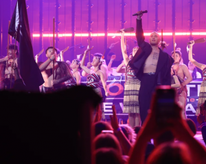 Stan Walker performing Māori Ki Te Ao at the Aotearoa Music Awards. Photo: Emma Cooper