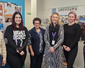 Enjoying a special volunteer lunch at the Timaru Plunket hub are (from left) Plunket volunteers...