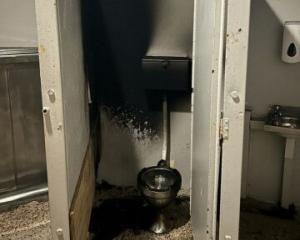 Two fires were lit in the public toilets at Molyneux Park. Photo: Kim Bowden