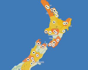 Multiple weather warnings have been issued by MetService. Photo: Screenshot