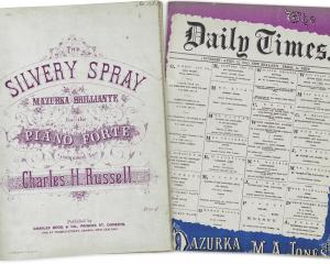 The Silvery Spray, by Charles H. Russell (1876),  Dunedin, Begg &amp; Co, and  The Otago Daily...