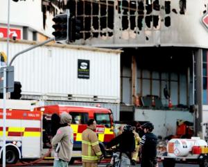 The massive blaze left the building badly damaged with a collapsed ceiling. Photo: RNZ