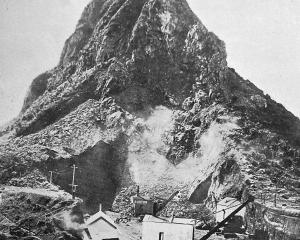The rock of Paritutu, a volcanic remnant on New Plymouth's waterfront, where Taranaki Herald...