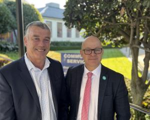 Waitaki MP Miles Anderson (left) and Associate Health and Mental Health Minister Matt Doocey at...