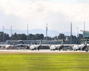 Planes grounded at Christchurch Airport late this afternoon. Photo: RNZ 