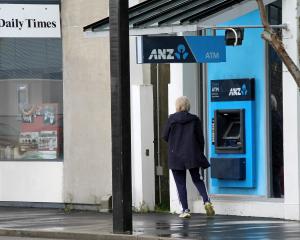 A customer considers other options after finding no service at the Balclutha ANZ ATM, last week....
