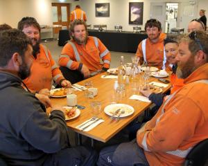 Oamaru contractors (from left) Lance Clark, Jared Hagen, Daniel McCraggan, Toby Walton, Joseph...
