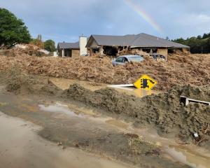 A flooded house in Eskdale where a family was rescued from their ceiling cavity.&nbsp;Photo:&nbsp...
