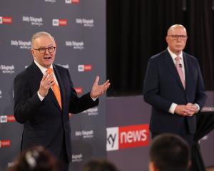 Australian Labor Prime Minister Anthony Albanese debates Liberal opposition leader Peter Dutton...