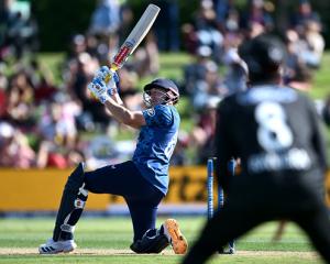Harry Brooks hits out against the Black Caps. Photo: Getty Images