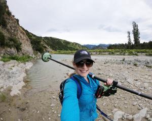 Erin McEwan exploring the Clarence River near Kaikōura which changed course significantly after...