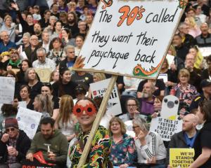 Secondary teacher Sofie Welvaert was one of about 1500 people protesting at the Edgar Centre...