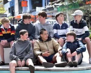 Otago Boys' High School and John McGlashan College year 9 students (back from left) Max McLean,...