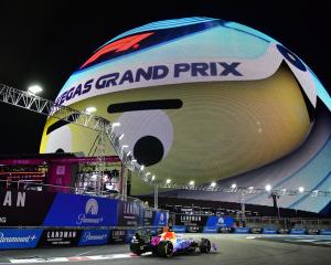 New Zealand's Liam Lawson during practice for the Las Vegas Grand Prix. Photo: Gary A. Vasquez...