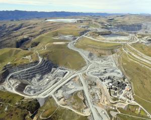 OceanaGold’s Macraes mine where the underground pit (front left), processing plant (front right)...