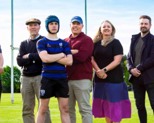 The Ruru headgear development team includes (from left) Dr George Stilwell, Emeritus Professor...