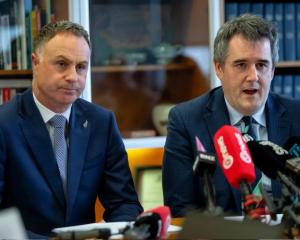 Local Government Minister Simon Watts (L) and RMA Reform Minister Chris Bishop announced the...