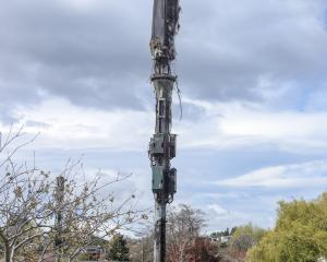 The Wanaka cellphone tower after it had been damaged by fire in October. PHOTO: RAWAN SAADI