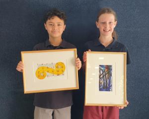 Zayden Kelly and Brianna Ramsay, both 11, from St Mary’s School, Gore show some of the Youth...