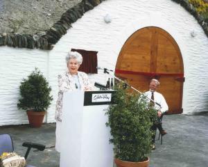 The late Dame Cath Tizard, in her role as governor-general, officially opens the Gibbston Valley...