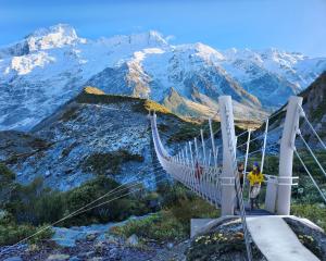 The Aoraki/Mount Cook bridge will span 189 metres across the Hooker River on the upper section of...