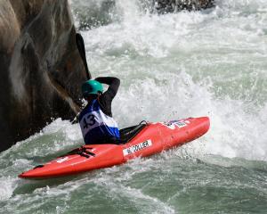Central Otago paddler Nick Collier prepares to tackle a tricky stretch at a wildwater event in...