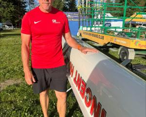 Dunstan Arms Rowing Club head coach and club captain Simon Smith with the club’s repaired eight...