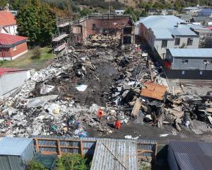 The site where the Roxburgh town hall and cinema was, shortly after the fire that razed the...