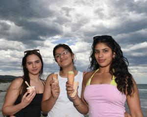 Sasha Cherkasor, of Auckland and her friends, sisters, Nimrit, 12 and Kiran Kaur, of Dunedin at...