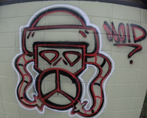 The man spray-painted this tag everywhere, police said. Photo: supplied/ NZ Police
