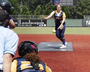 Otago pitcher Tarnee Gallen in action during the Jubilee Cup softball tournament in Christchurch...