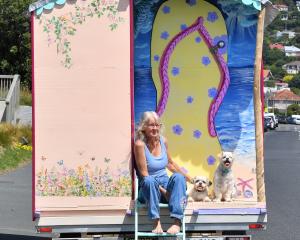 Former Waikouaiti woman Judy Robertson and her dogs Bella and Gromit have started a nomadic...
