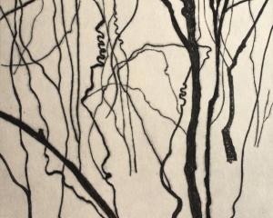 Kyla Cresswell, Bushwalk — Remnant II, 2024, drypoint etching