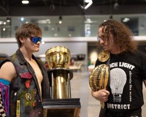Southern Pro Wrestling athletes Hayden ‘Cool Guy Sky’ Jackson (left) and Sam ‘Azza’ Schroeder get...