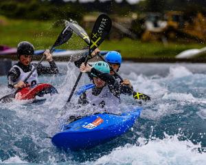 Nick Collier competing at the Oceania championships at the Wero Whitewater Park in Auckland....