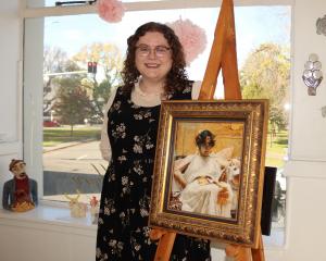 Rebecca McDrury, of Dunedin, has recreated John William Waterhouse's Cleopatra in needlework....