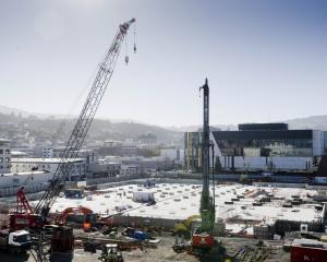 The concrete slab for the Dunedin Hospital inpatient building, completed earlier this month....