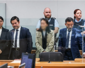 (From left) Lanyue Xiao, Kaixiao Liu, an interpreter, Jingui Liu, Xiuyun Li in the Auckland High...