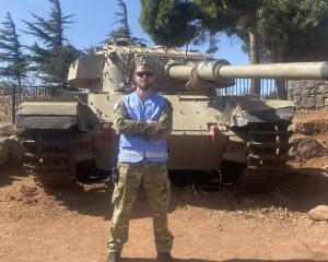 Royal New Zealand Navy Lieutenant Chris Wise in the Golan Heights, Syria, as part of Operation...